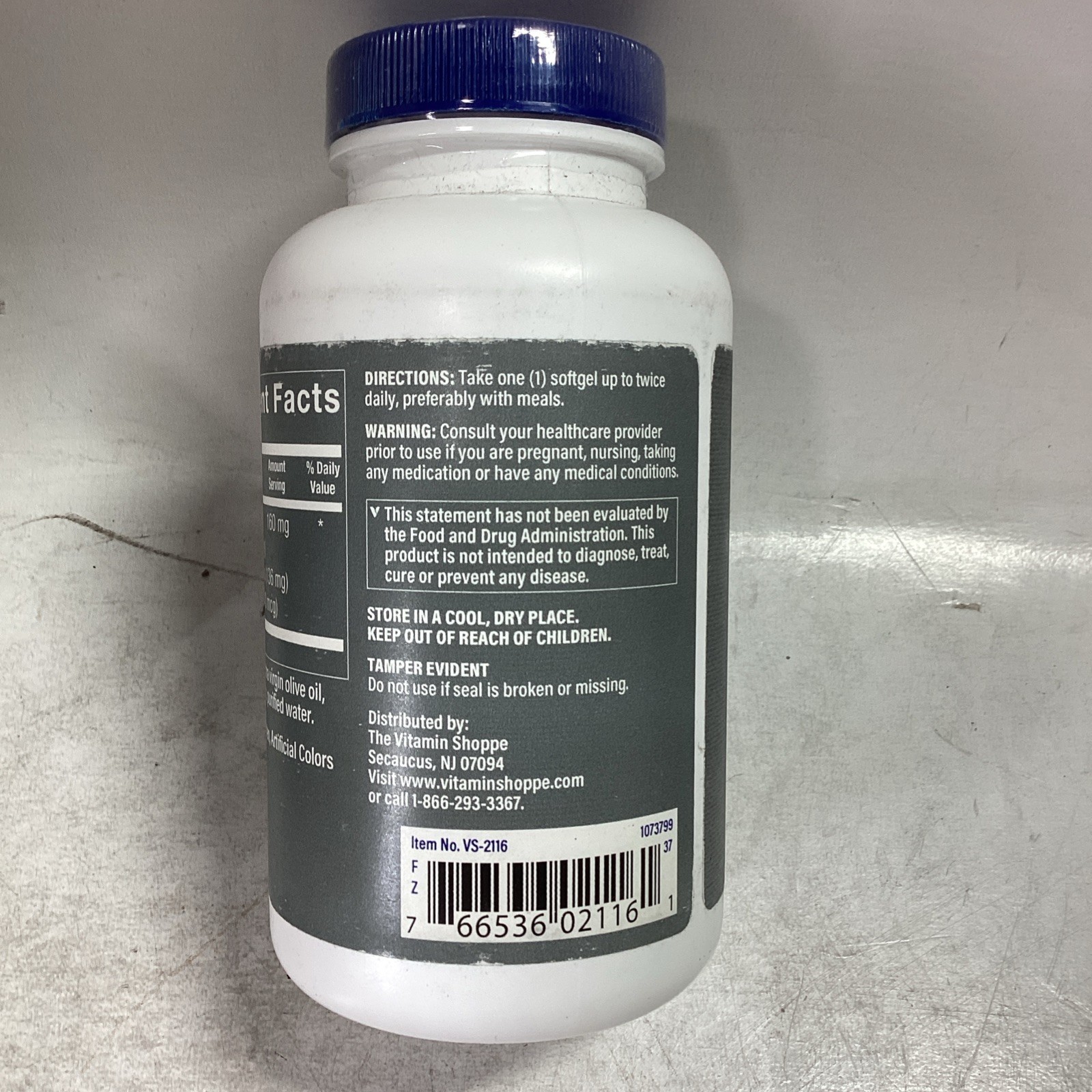 Vitamin Shoppe Saw Palmetto 160mg Men 300 Softgels Exp 02/2028