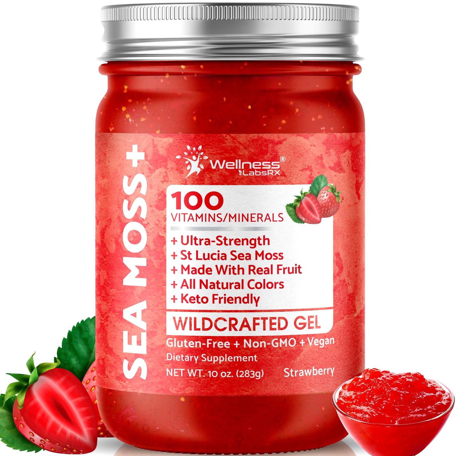 Sea Moss Gel Wildcrafted Seamoss Gel Superfood Strawberry Flavor Irish Sea …