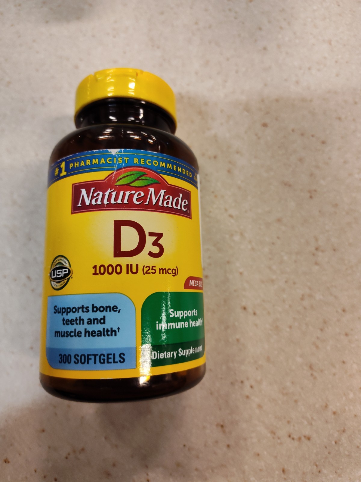 Nature Made Vitamin D3 1000 IU 25mcg Liquid Softgels – 300 Count