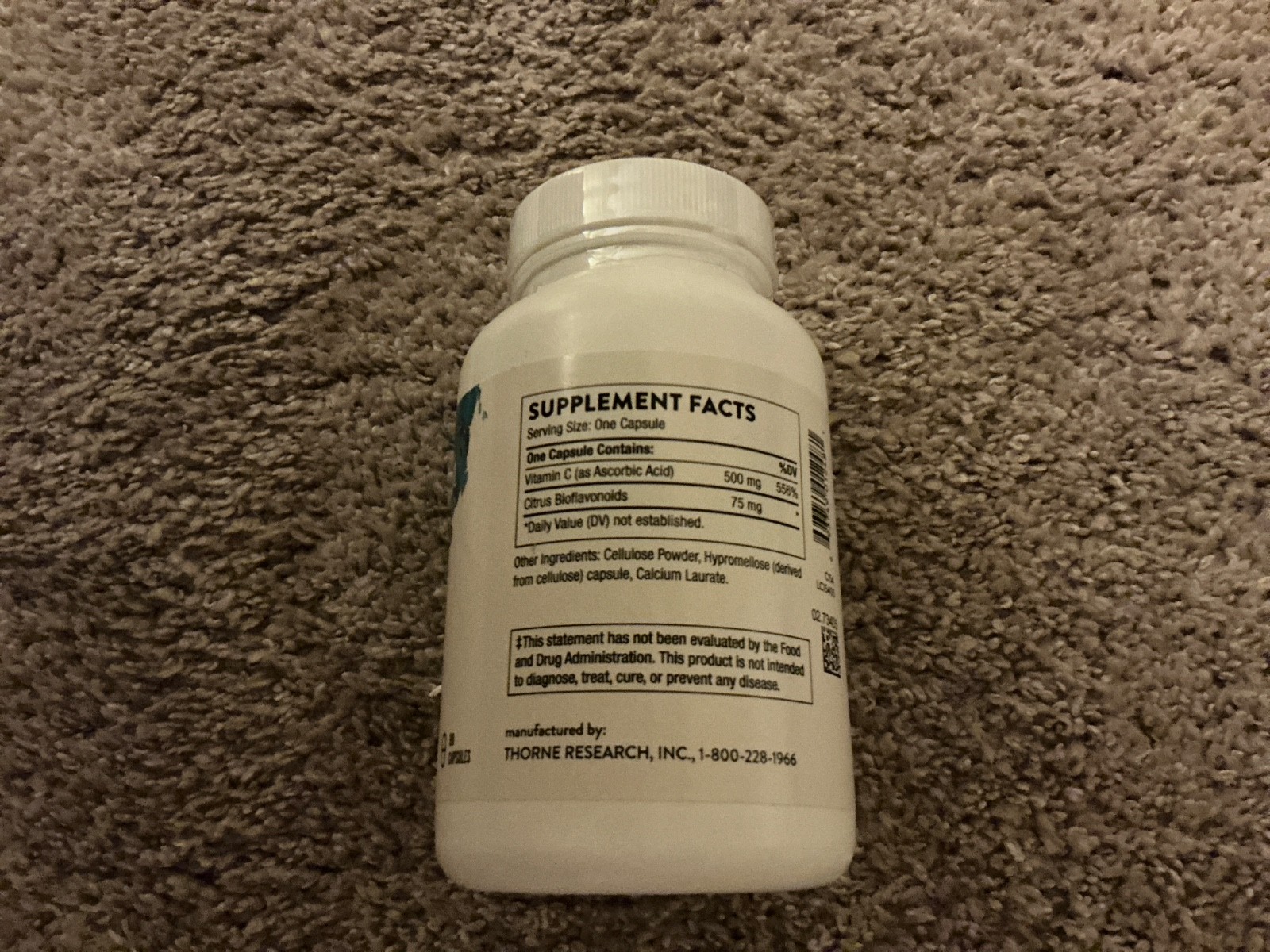 THORNE Vitamin C 500 mg capsules brand new and sealed exp: 2028
