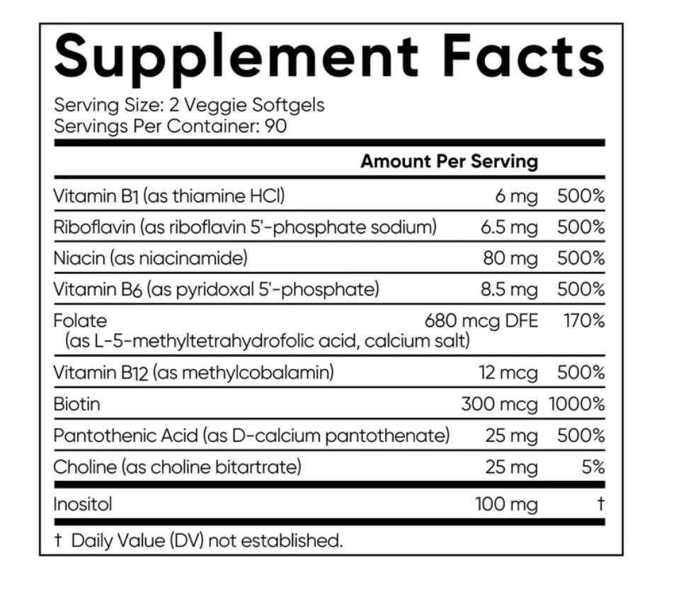 Sports Research Vitamin B Complex, 180 Veggie Soft Gels