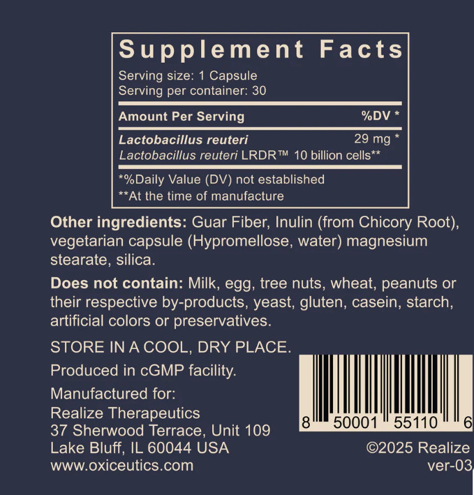 MyReuteri 10 Billion CFU Probiotic + FOS Prebiotic 30 Veg Caps – Dr. Davis