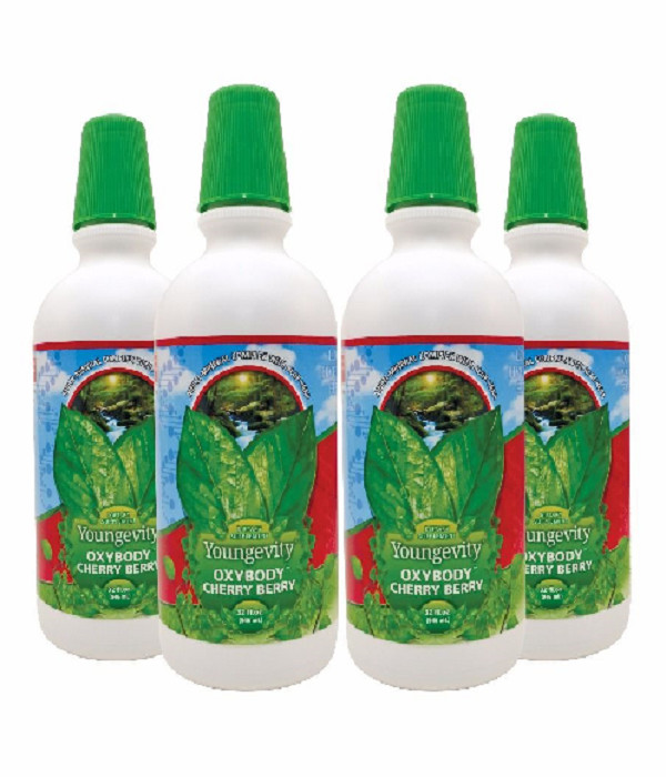 Youngevity Plan1x Oxybody Cherry Berry 32 fl oz 4 Pack Dr Wallach Free Shipping