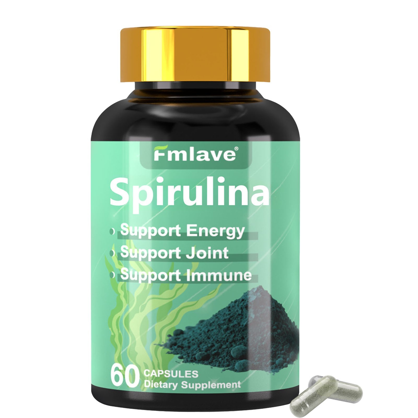 Chlorella Spirulina Organic | 60/120/240 caps | Vegetarian, Non-GMO | by Fmlave