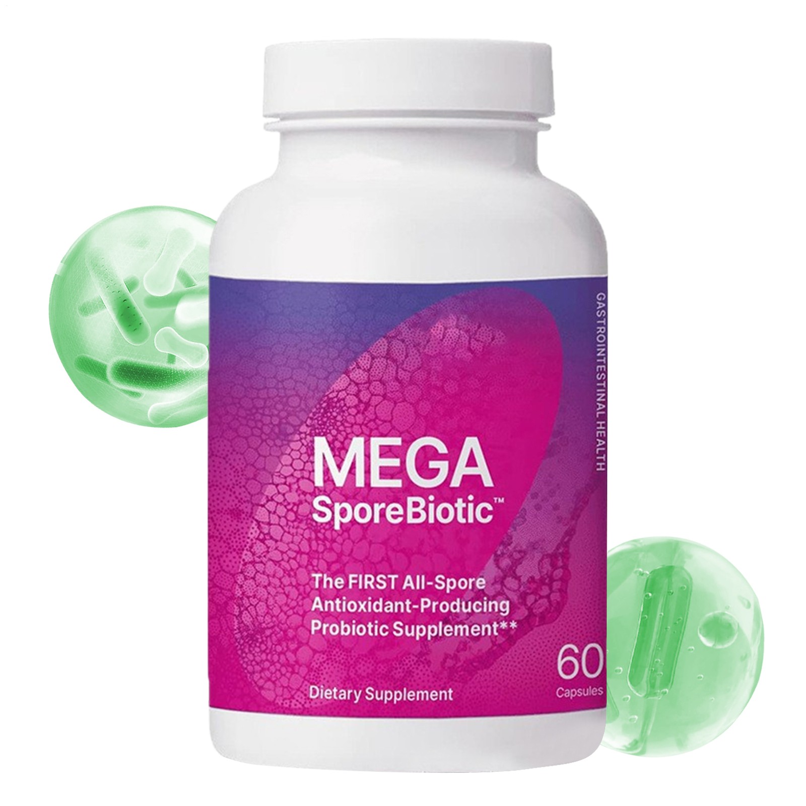 Count 60 Microbiome Labs Megasporebiotic Probiotic Capsules for Health