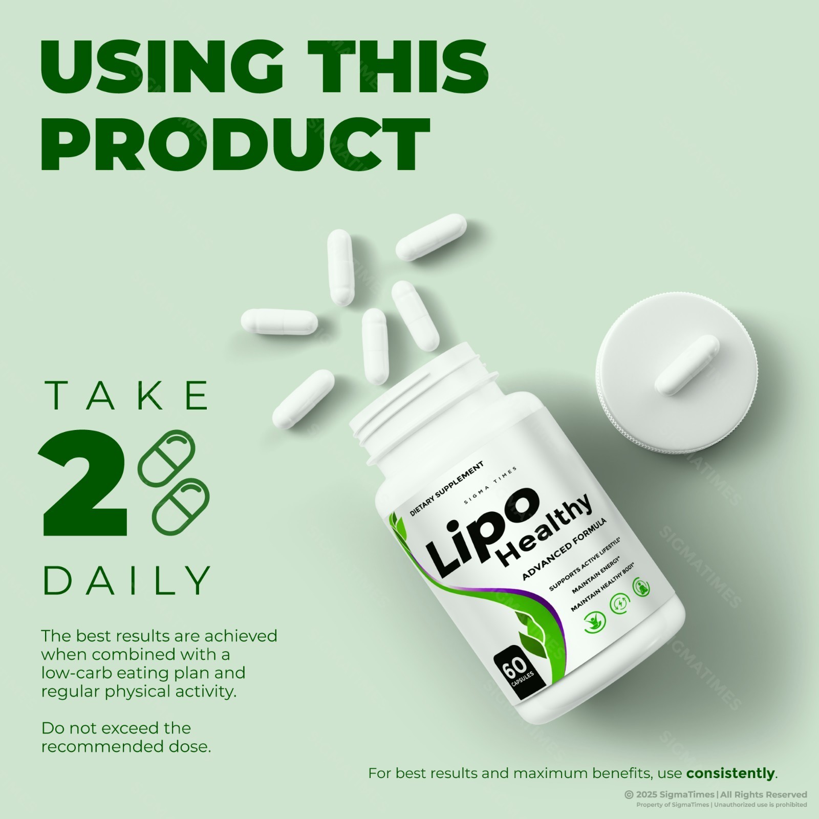 Lipo Healthy Capsules – Natural Detox, Energy & Metabolism Wellness 60ct