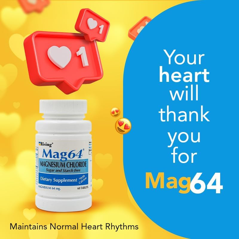 Health Mag64 Magnesium Chloride Tablets with Calcium | Daily Magnesium Support f