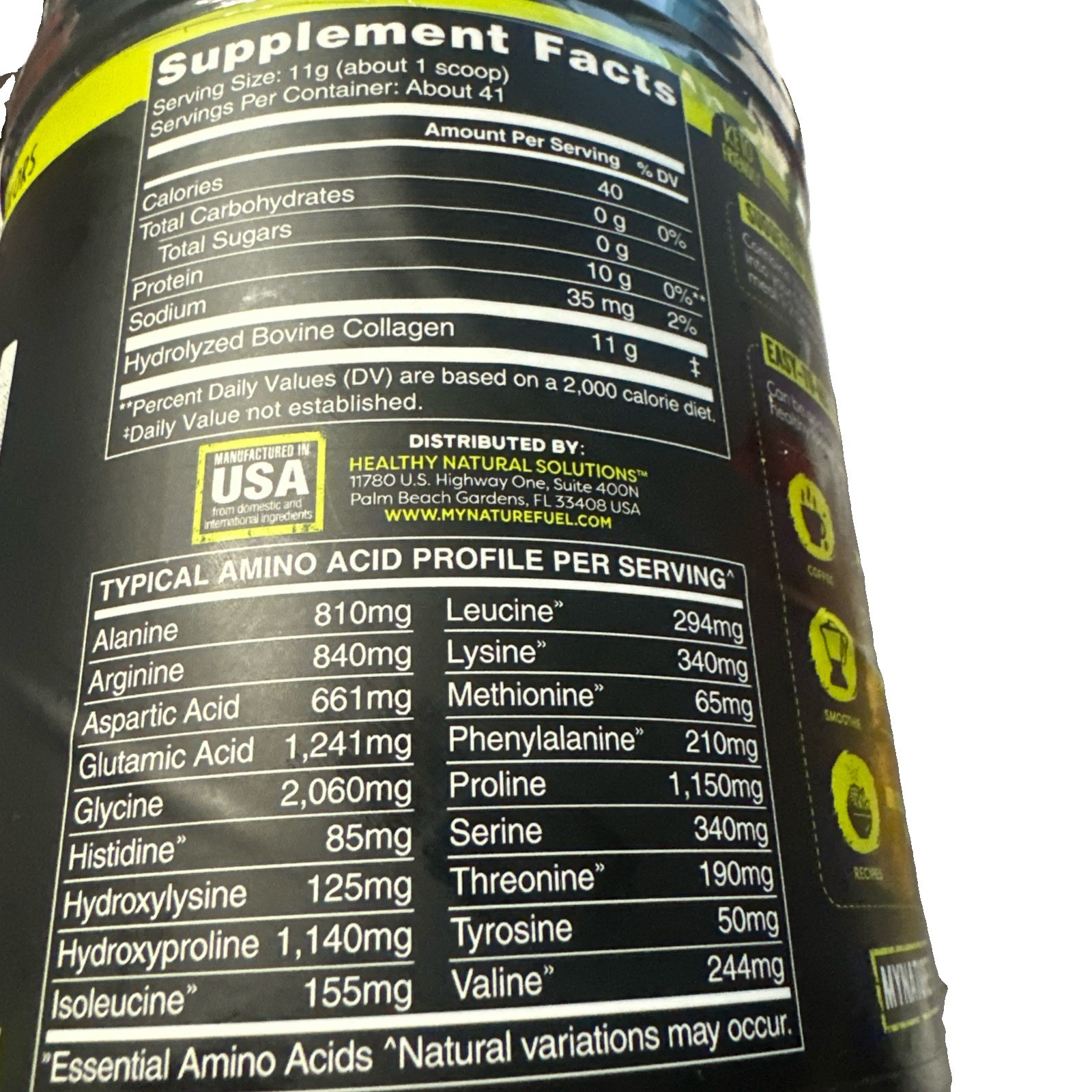 Healthy Delights NATURE FUEL Collagen Peptides Unflavored 41 Servings 01/2027