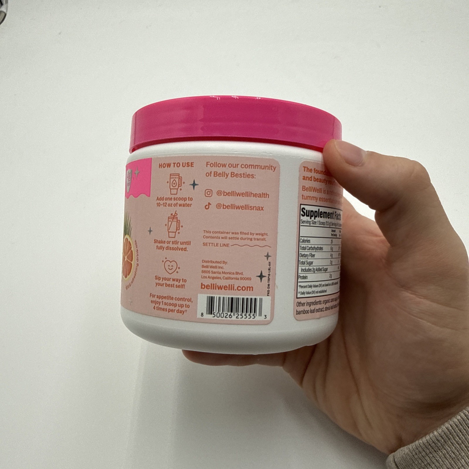 BelliWelli Fiber Supplement- Collagen, Probiotics and Electrolytes, Exp 11/2026