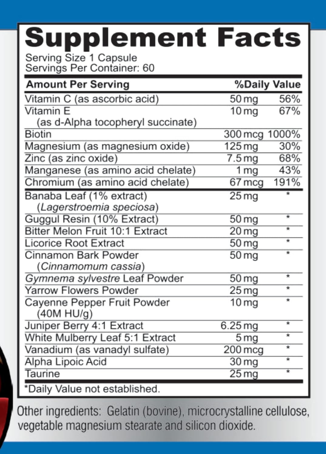 Sugar Support Supplement with Cinnamon, Chromium, Mulberry, Alpha Lipoic Acid –