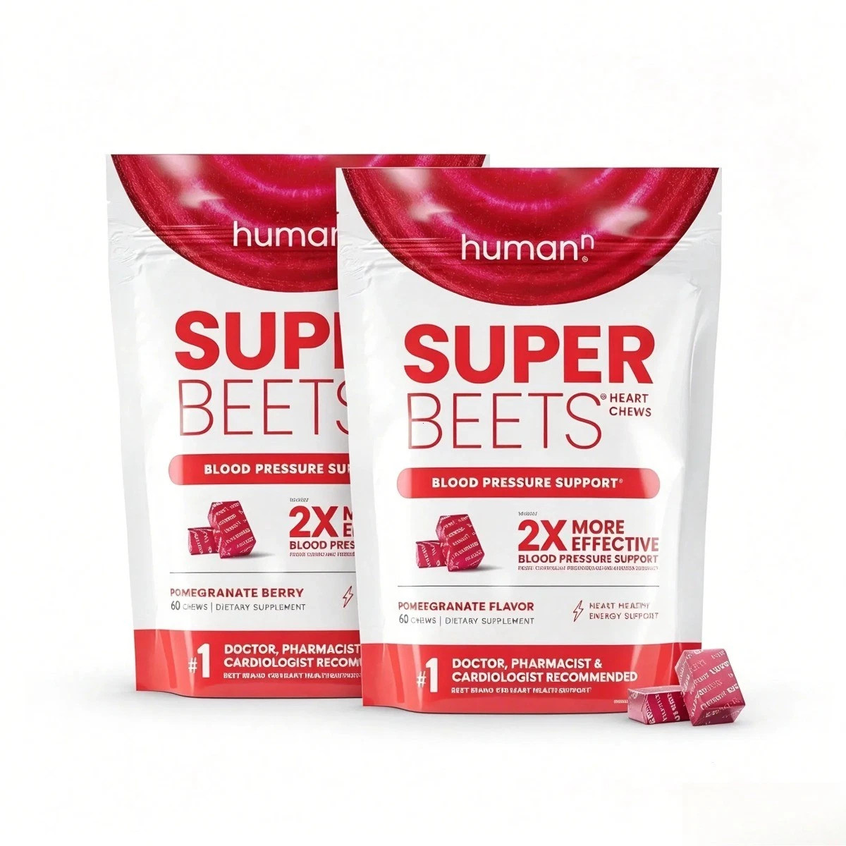 2-PCS Humann SuperBeets Chews – Nitric Oxide Booster, Blood,
