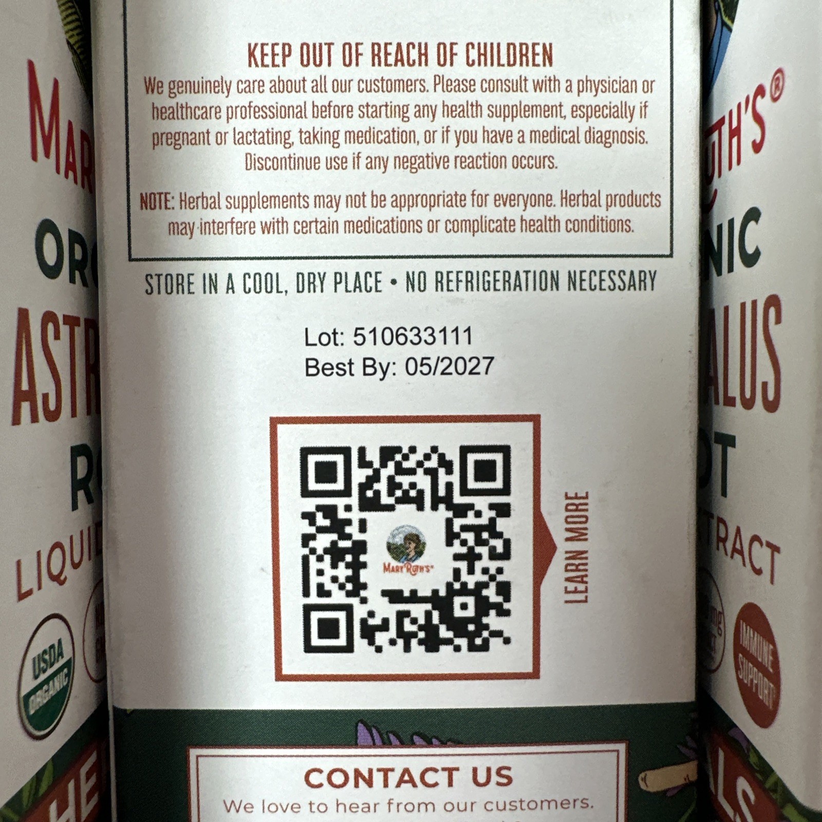 (3) MaryRuth Organics Astragalus Root, Immune Support and Focus 1 Fl Oz 05/27