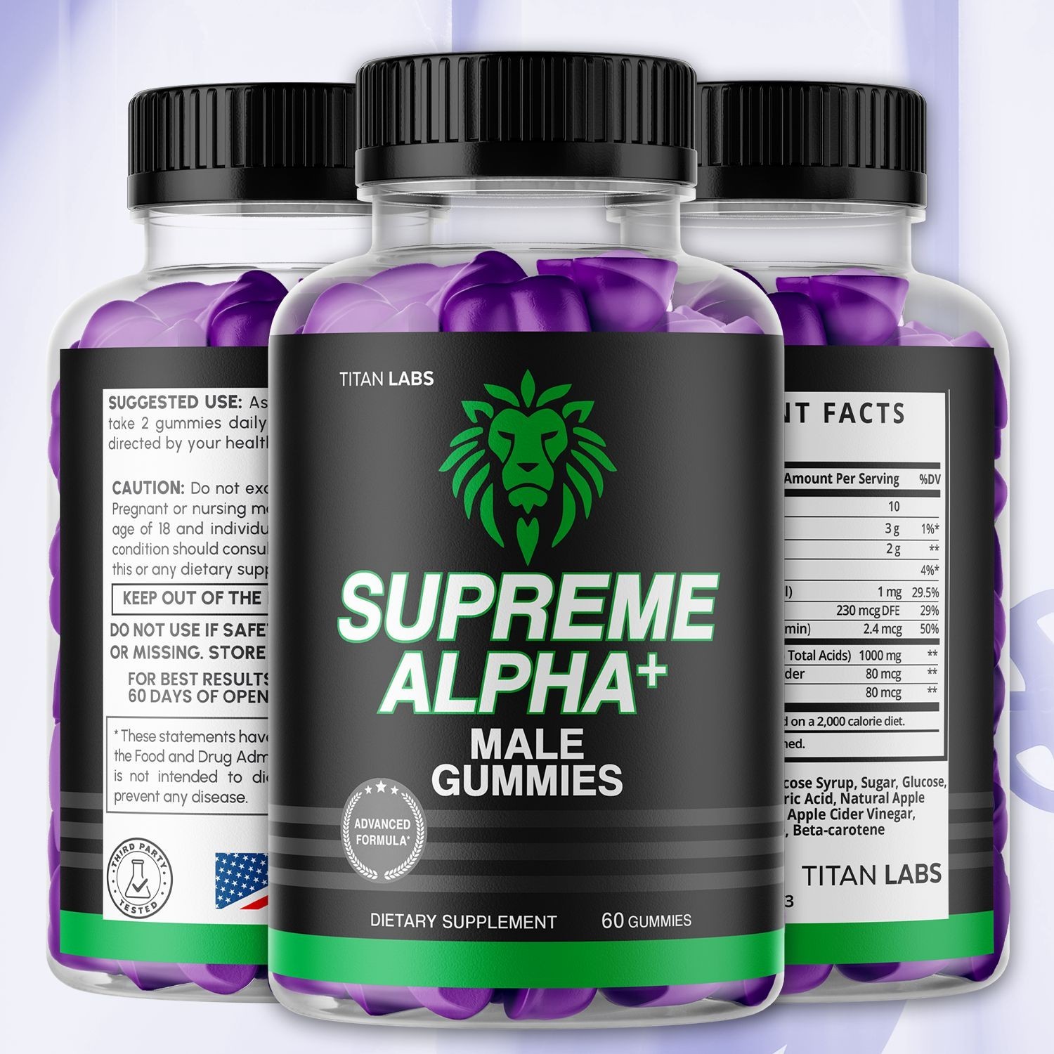 (1 Pack) Supreme Alpha Gummys Male Support Supplement SupremeAlpha 60 Gummies