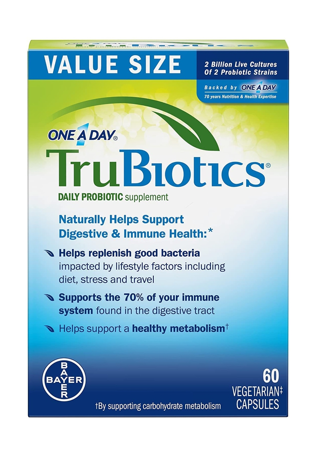 TruBiotics Daily Probiotic, 60 Capsules – Gluten Free, Soy Free Digestive + I…