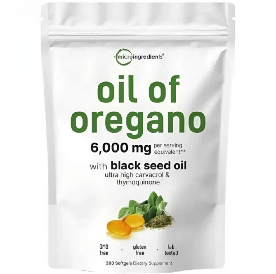 2-in-1 Oil of Oregano & Black Seed Softgels with Carvacrol, Immune Support