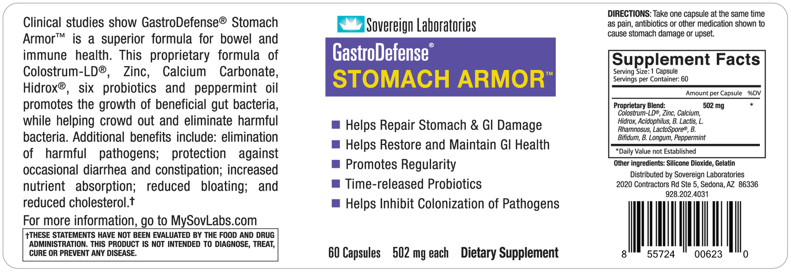 GastroDefense Stomach Armor : Boost bowel and immune system health. Proprietary