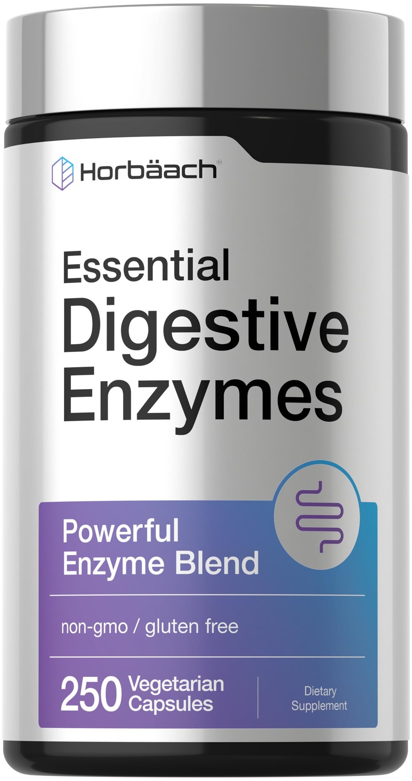 Horbäach Essential Digestive Enzymes | 250 Capsules | 250 Count (Pack of 1)