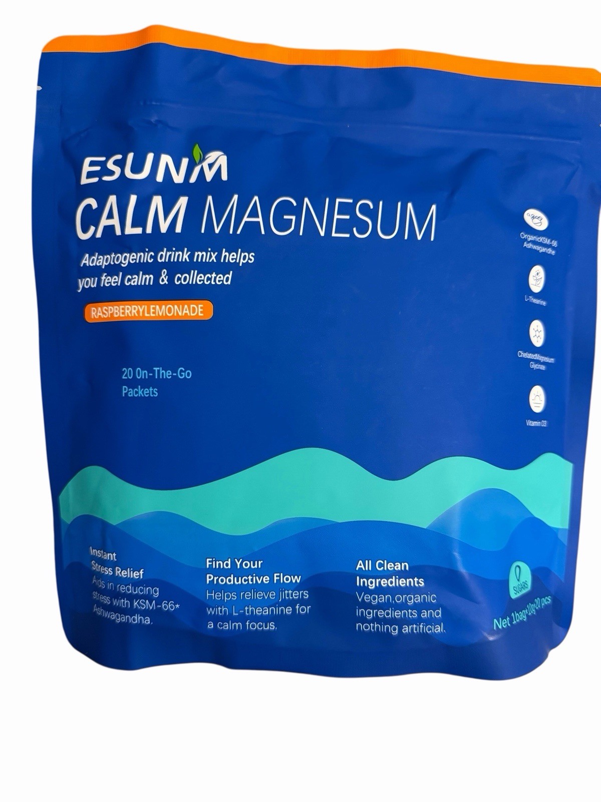 TWO PACK – Esunm Calm Magnesium Individual On the Go Packets Exp 06/07/2027