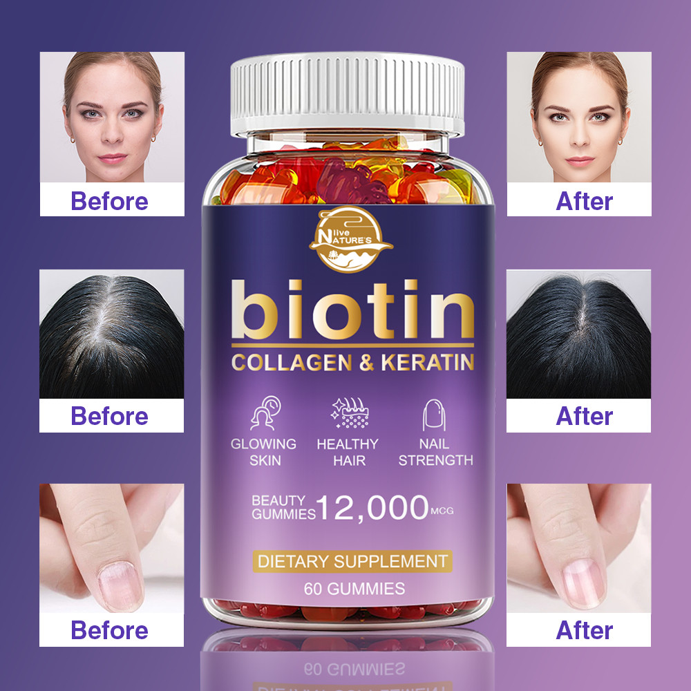 Biotin Collagen & Keratin Capsule 12000mcg – Hair Skin Nails Bone & Joint Health