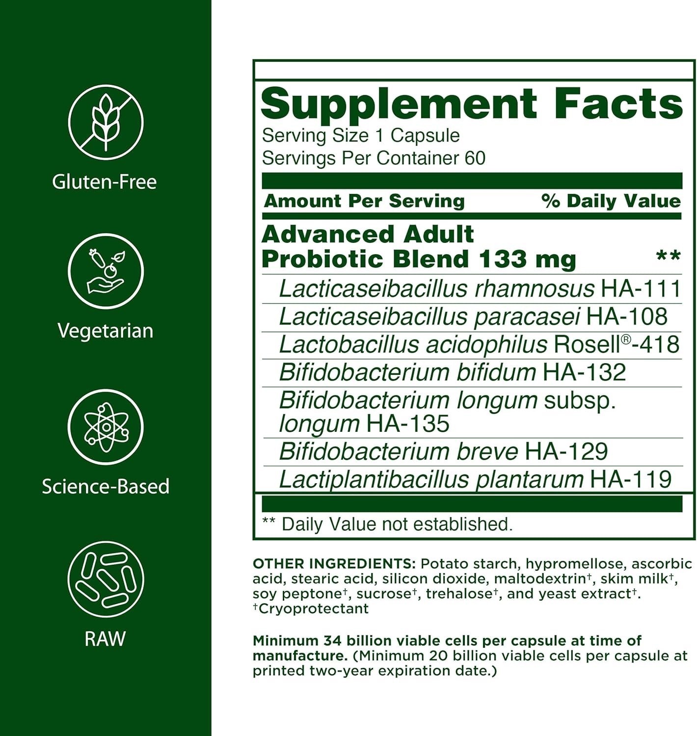 Flora – Advanced Adult’s Blend Probiotic – 60 Capsules – Pack of 2
