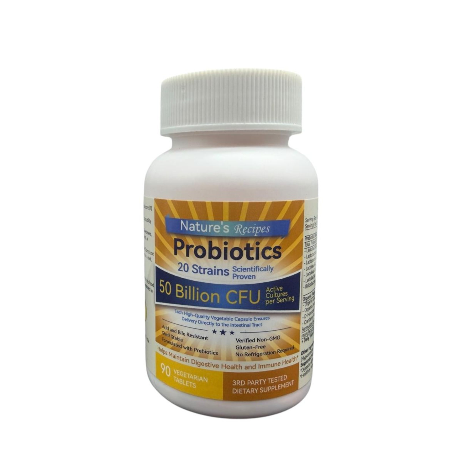 Nature’s Recipes Probiotic 50B 20 Strains 90 Tabs Compare NewRhythm Exp 01/27