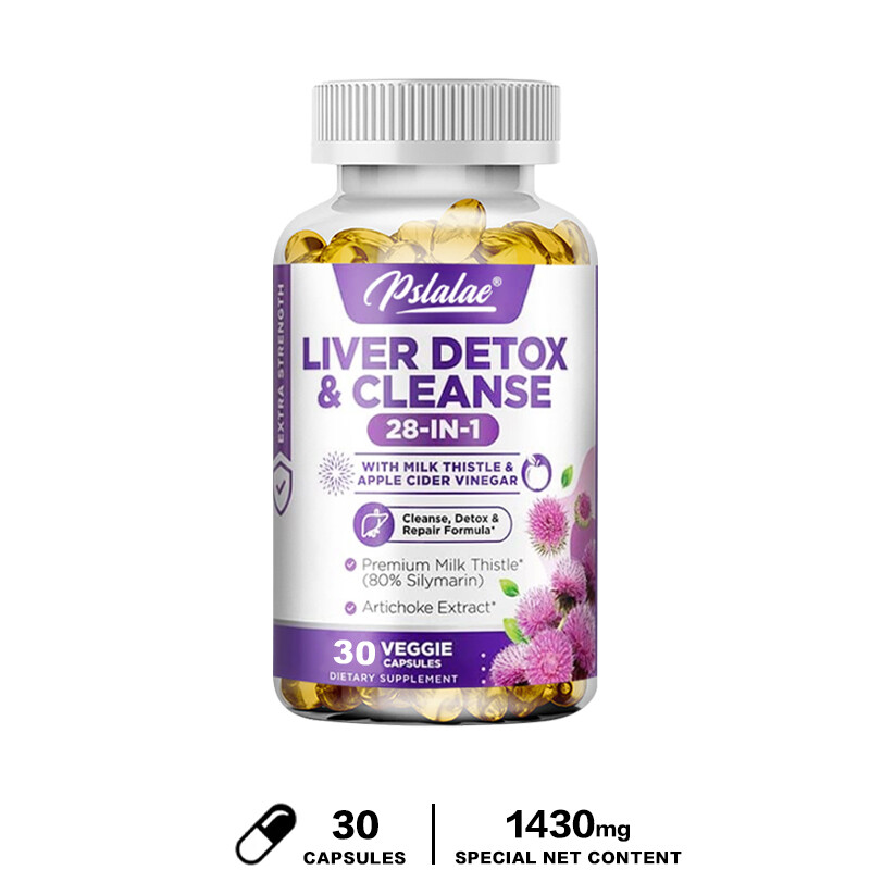 28-In-1 Liver Detox & Cleanse – Liver Support Supplements – with Milk Thistle