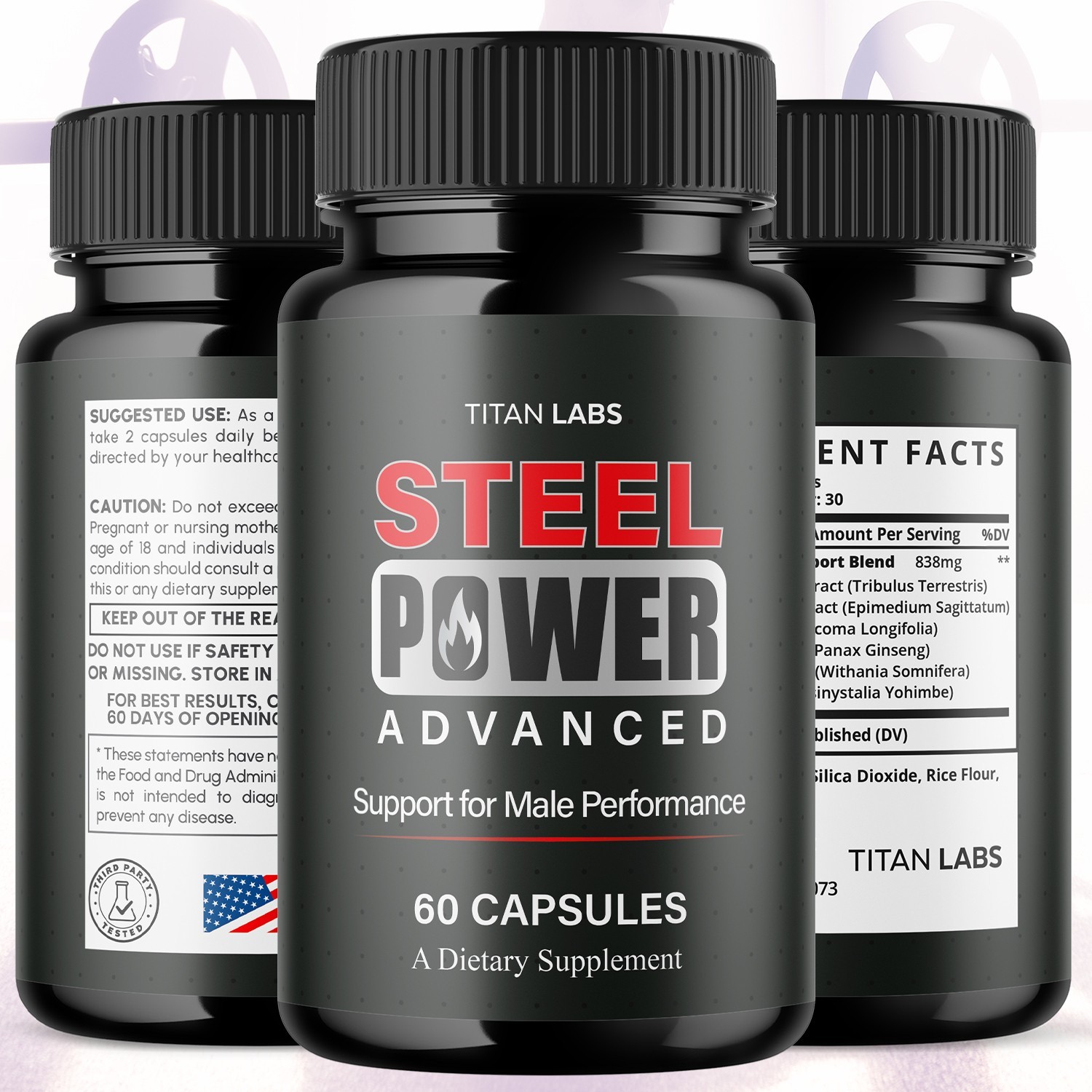 (2 Pack) Steel Power Advanced Male Health Support Supplement SteelPower 120 Caps