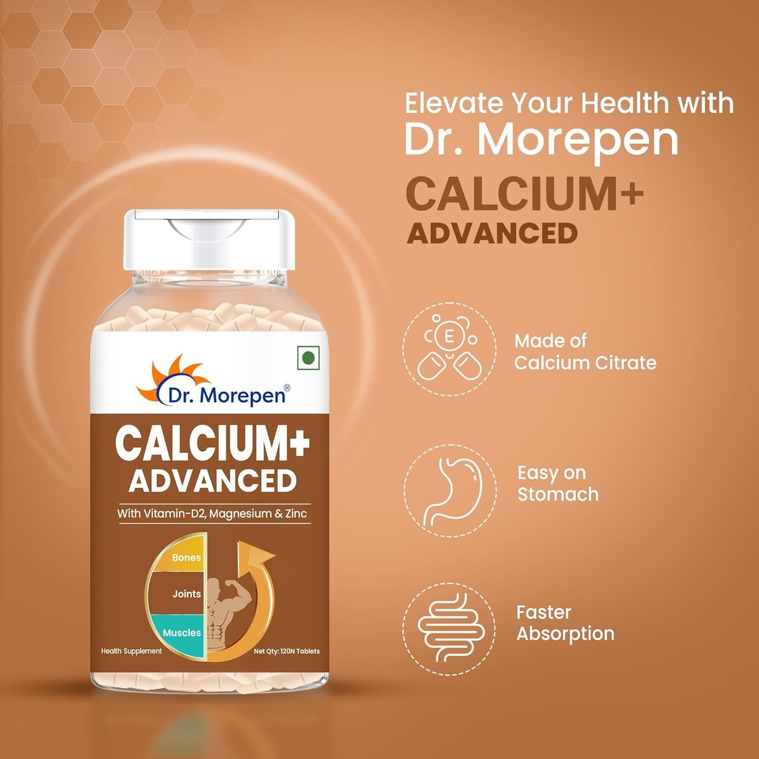 Dr. More.pen Calcium+ 120 Tabs Pack of 3 Bone Support