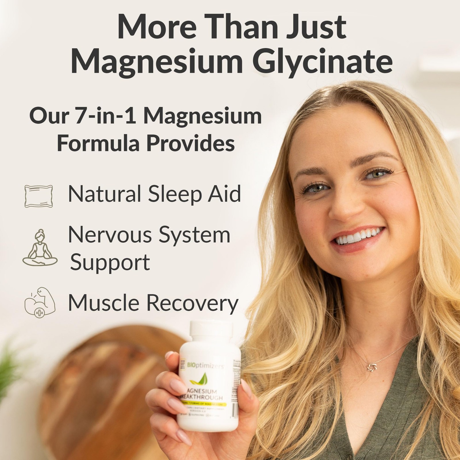 BIOptimizers Magnesium Breakthrough Supplement with 500mg – 7 Forms of