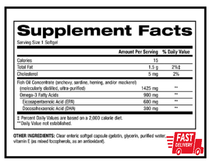 Trunature Triple Strength Omega-3 900 Mg., 200 Softgels – Clear Enteric Softgels
