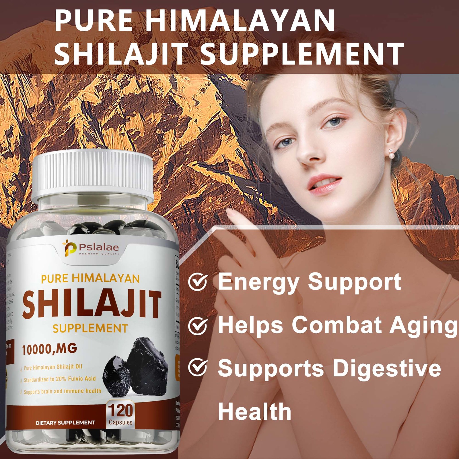 Pure Himalayan Shilajit 10000mg – Fulvic Acid – Stamina, Strength, Performance