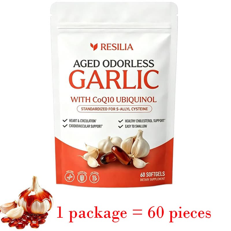 20x Resilia Garlic Extract 600mg Softgels (60 Count) Odorless Aged Garlic Extra