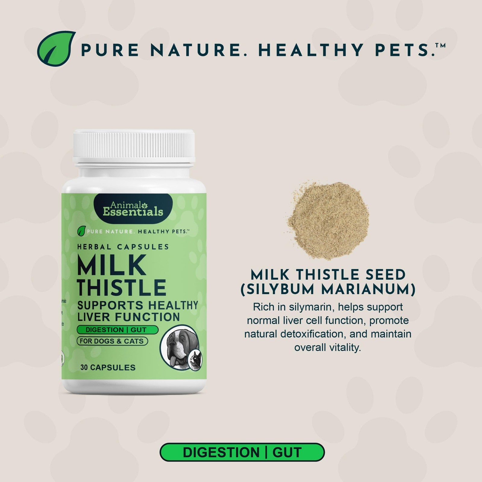 Milk Thistle for Dogs & Cats – Liver Support, Milk Thistle 150mg, Silymarin, …