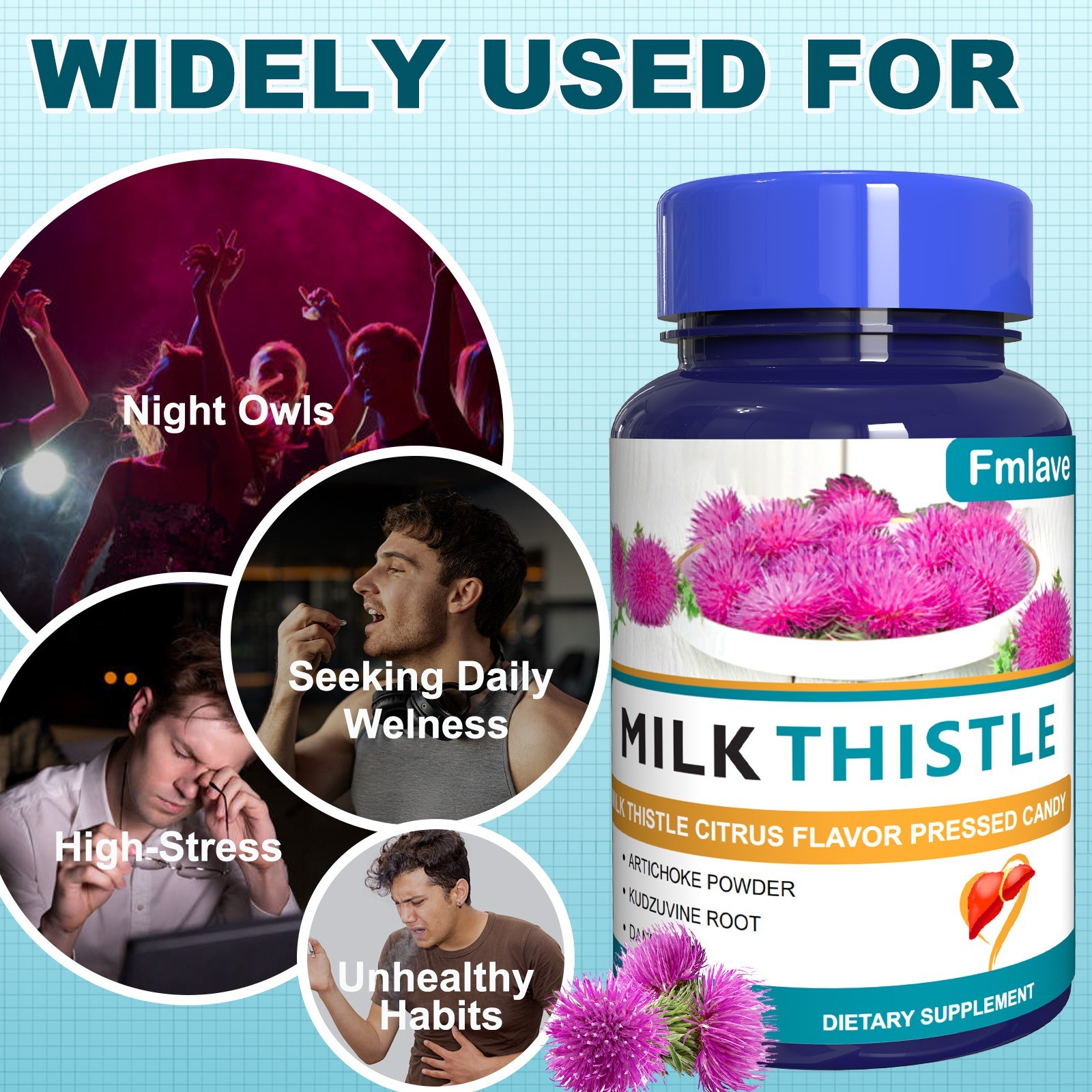 Liver Cleanse Detox Milk Thistle Extracts Silymarin, Artichoke, Dandelion 2 pack