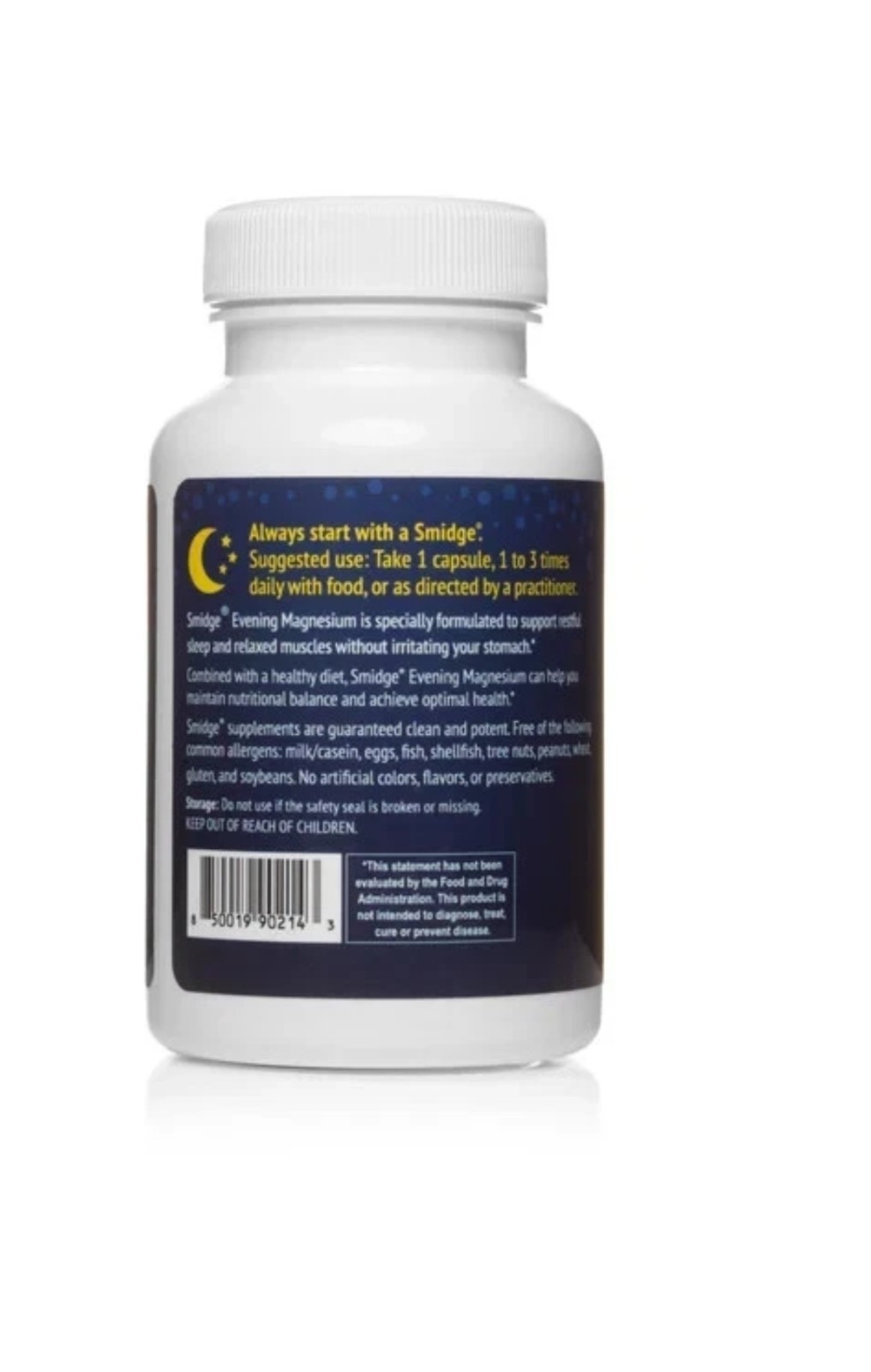 Smidge Evening Magnesium Dietary Supplement 60 Capsules #411 Exp:07/2028
