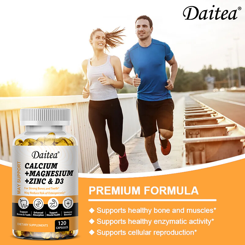 Calcium Magnesium Zinc Capsules Strong Bones &Teeth Nerve & Muscle Support 120pc