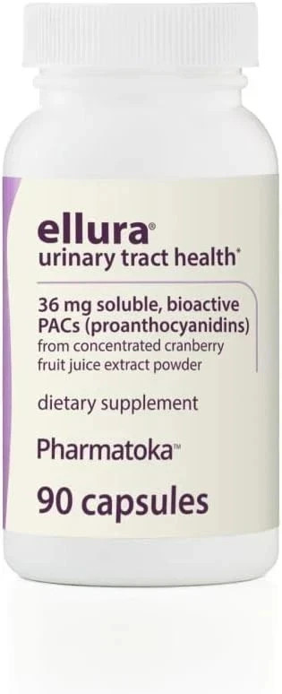 3 Pack Ellura 36mg Cranberry Capsules 90ct UTI Support Supplement Urinary Health