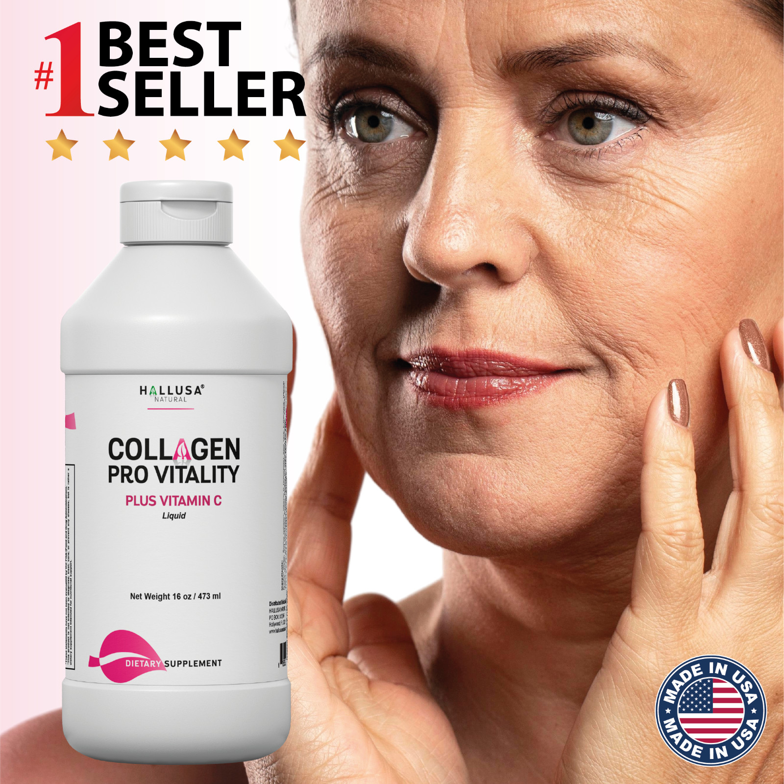 ANTI-AGING Collagen Liquid – Joint, Skin & Hair Health – 16 OZ with Vitamin C