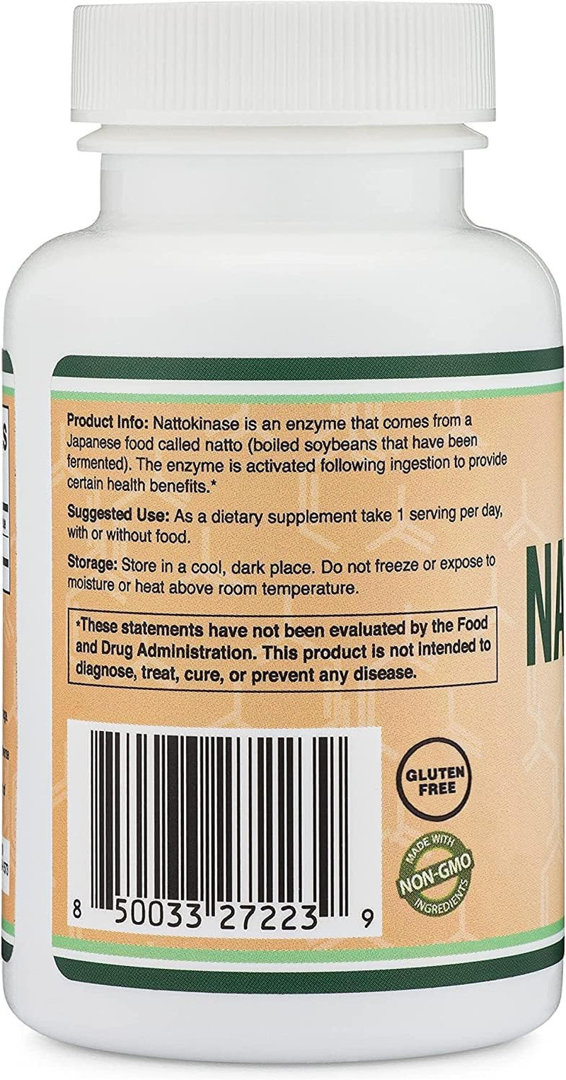Nattokinase Supplement 4,000 FU Servings, 120 Capsules (Derived from Japanese Na
