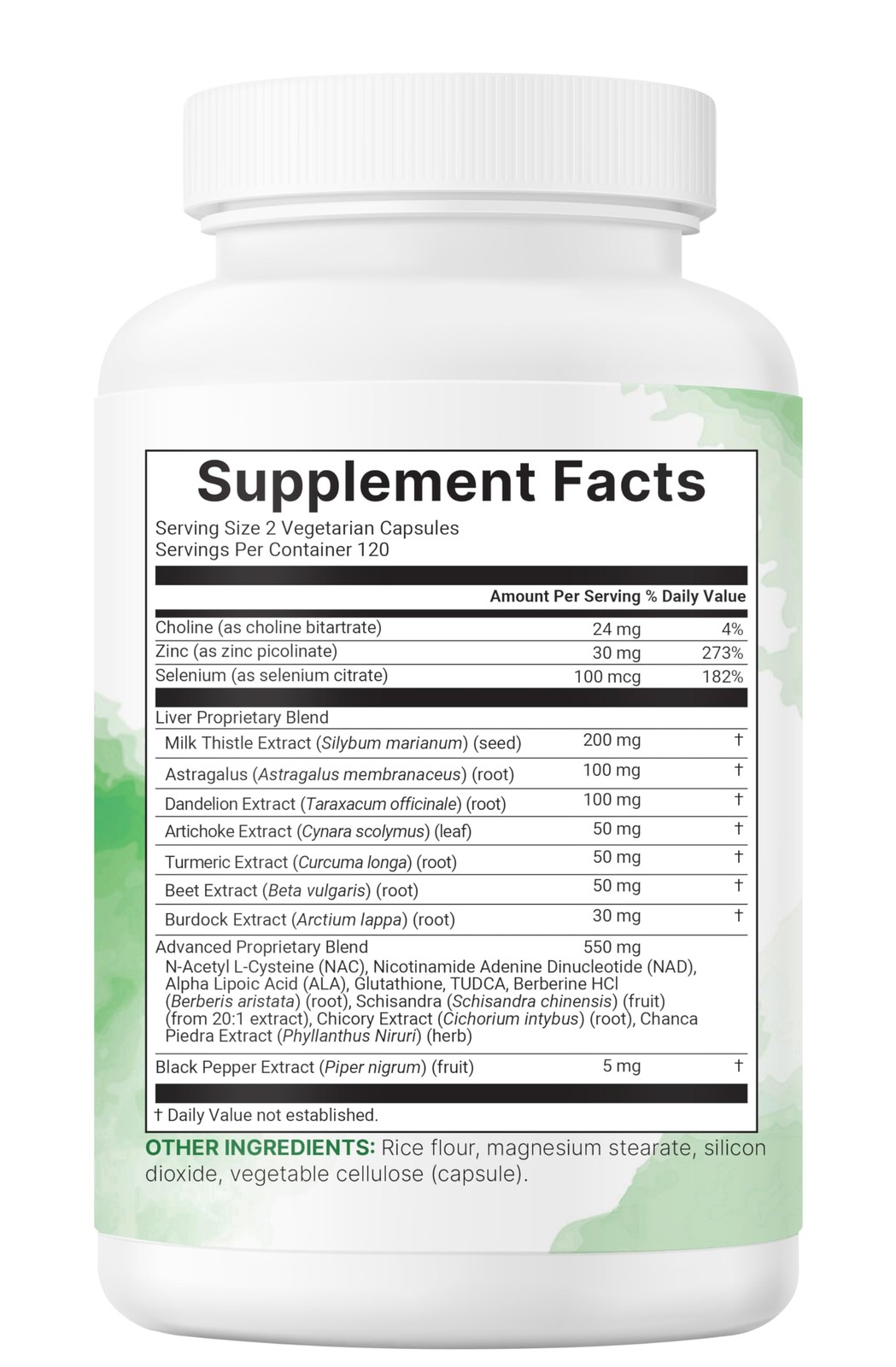 Advanced Liver Support 240 Caps 20-in-1 Complex w/ Milk Thistle & Dandelion Root