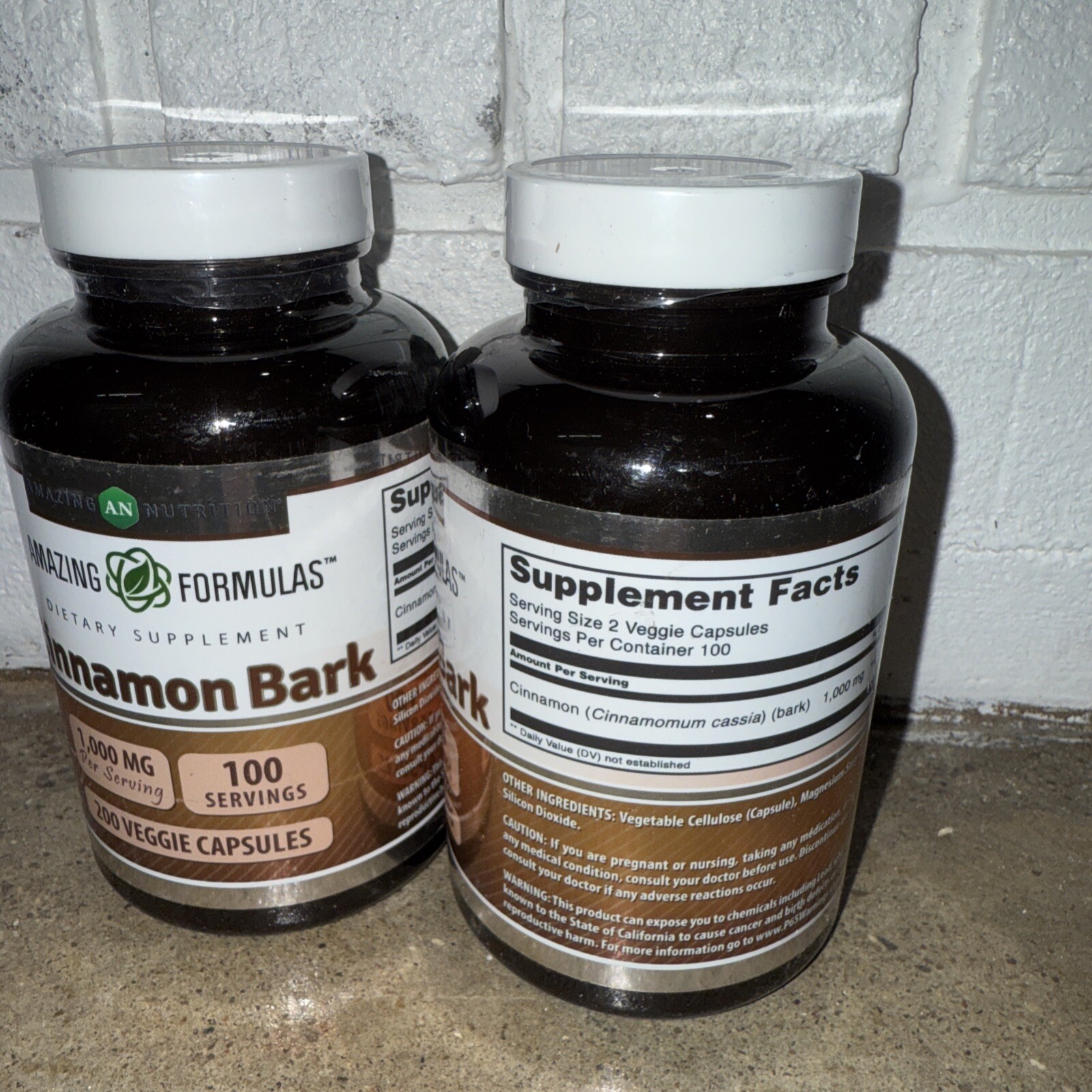 🔵 2 Amazing Formulas Cinnamon Bark| 1000 Mg | 200 Capsules Exp 07/2025
