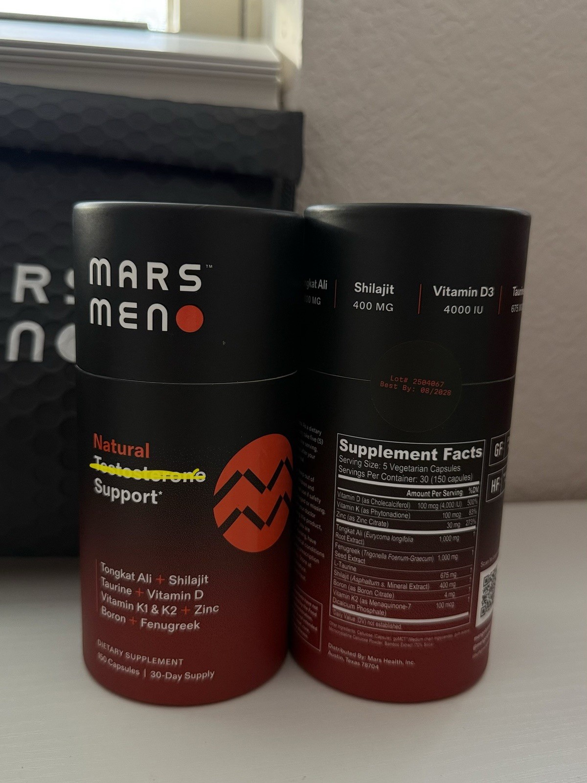 Mars Men Natural T Support Supplement 150 Capsules 90- Day Supply Pack of 3 USA