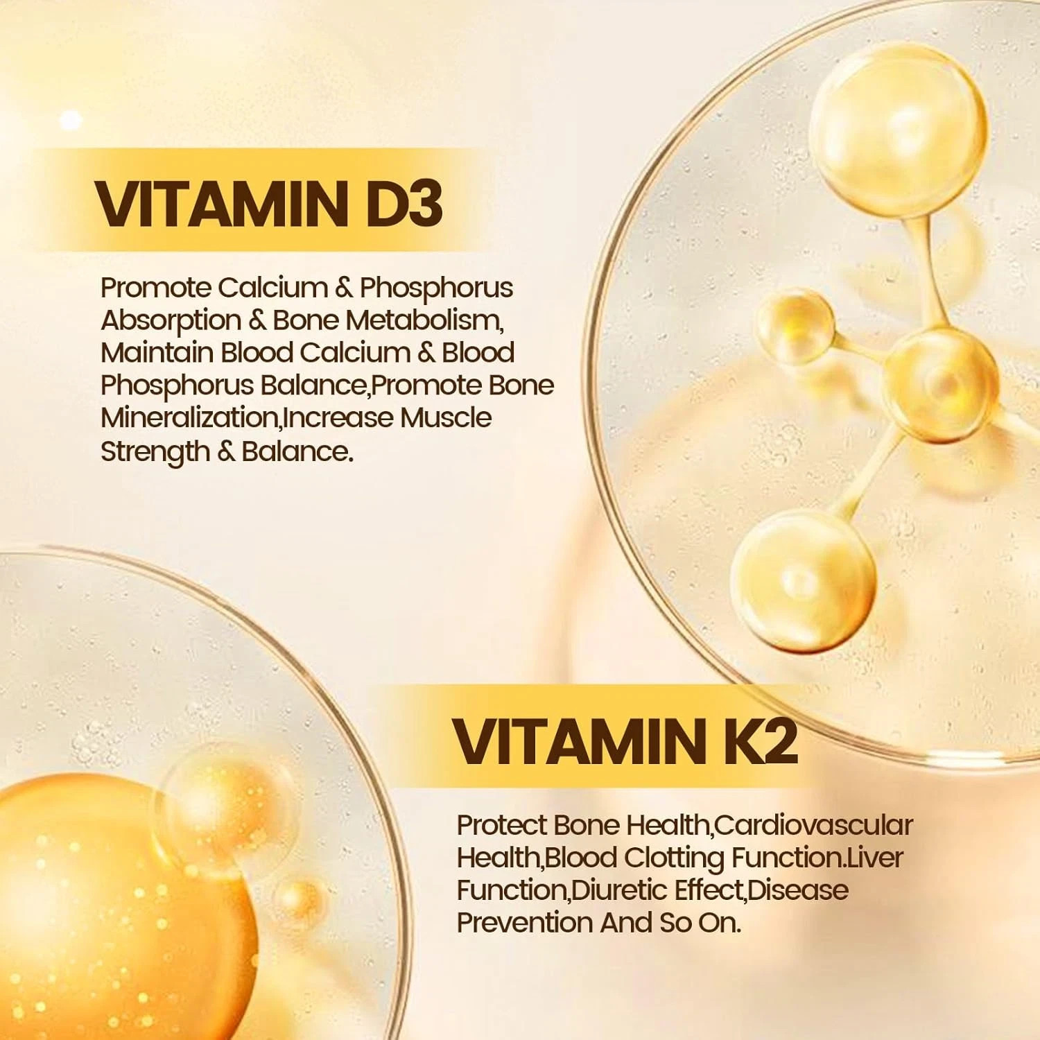 Vivonu Vitamin D3 10000 IU + K2 MK-7 200 mcg, 300 Softgels – Coconut Oil Enhance