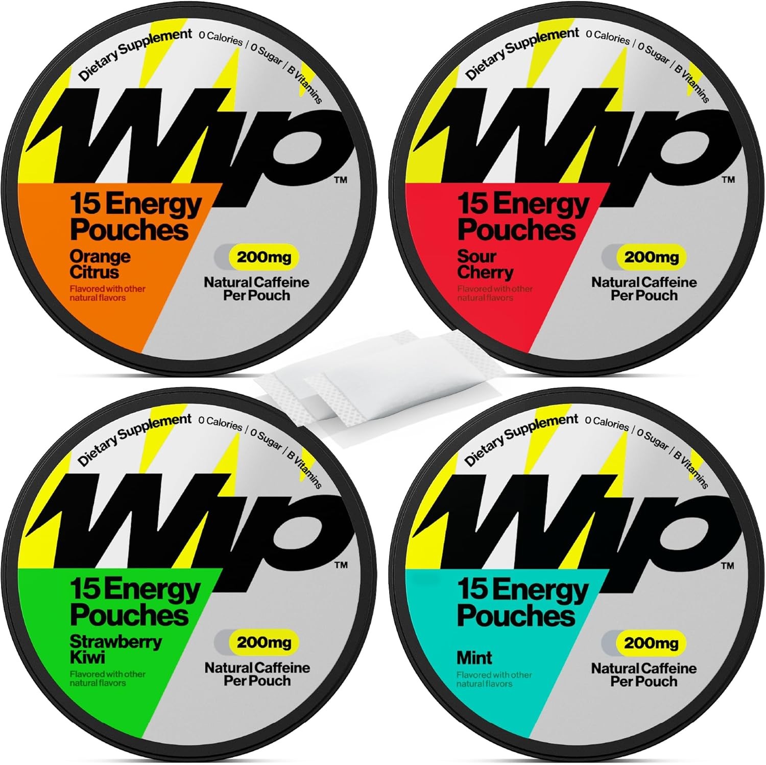Wip Energy Pouches 200mg Natural Caffeine 4 Pack Assorted