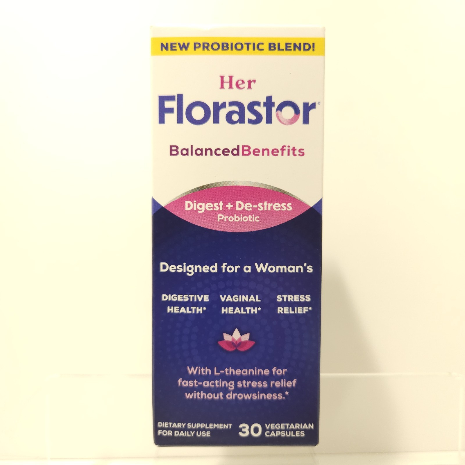 Her Florastor Daily Digest De stress Probiotic Supplement Veg Capsules 12/2026