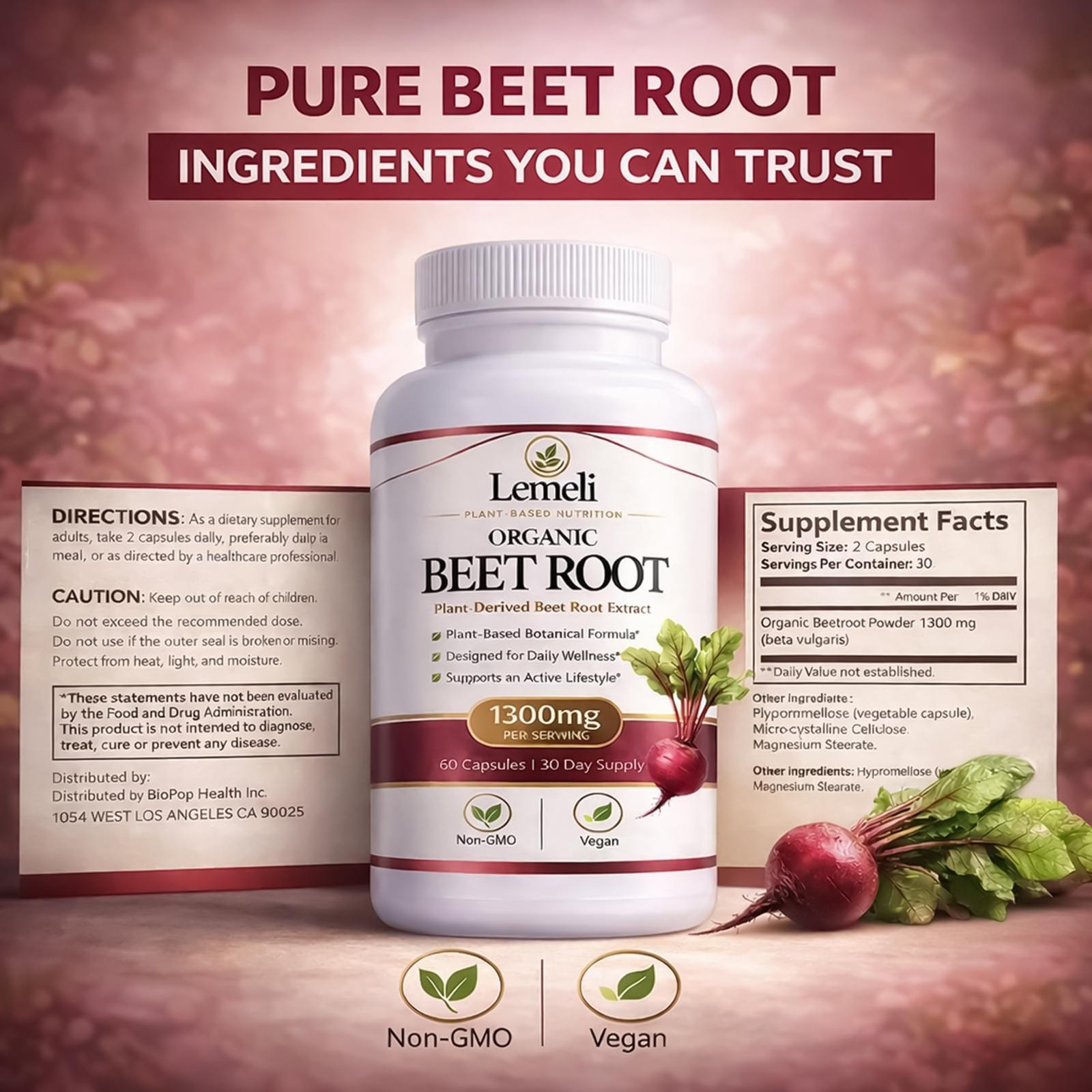 Plant Beetroot Lemeli – Based Daily Wellness Supplement – Antioxidant Blend