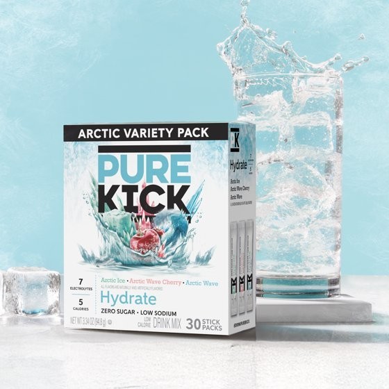Pure Kick Arctic Variety pack Singles to Go Powdered Drink Mix 30 Count Packets