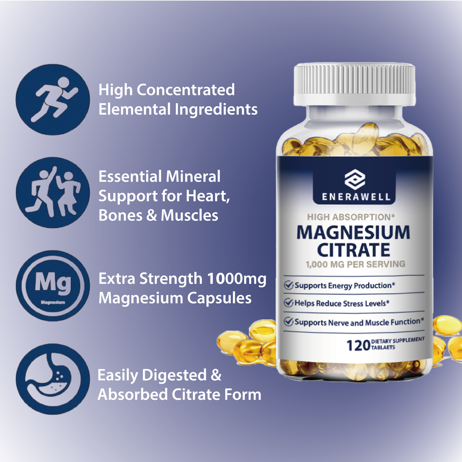Magnesium Citrate 1000mg Capsules Super Strong Effective Capsules 02/07/2027