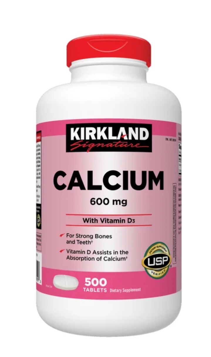 2 PACK Kirkland Signature Calcium 600 mg + D3, 500-count EXP 04/2028