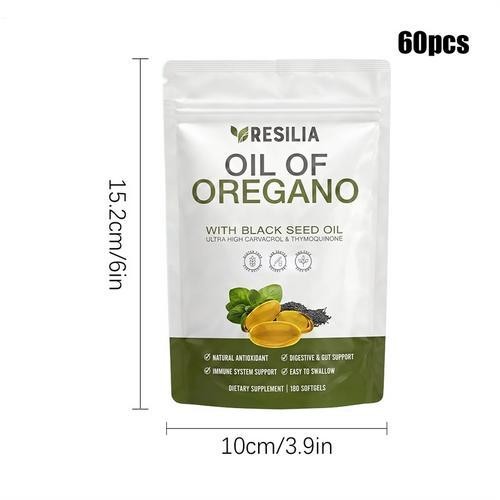 Resilia Oil Of Oregano 6000mg With Black Seed Oil Softgels – 60 Capsules